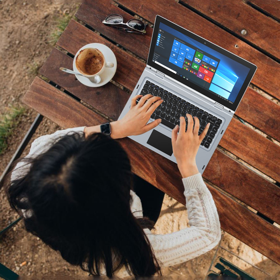 iView Classmate 141E3950 4G LTE - 14.1” 360° Touch Screen, 8GB/128GB Windows 10 Pro, 1920 x 1080 IPS High Resolution, Laptop