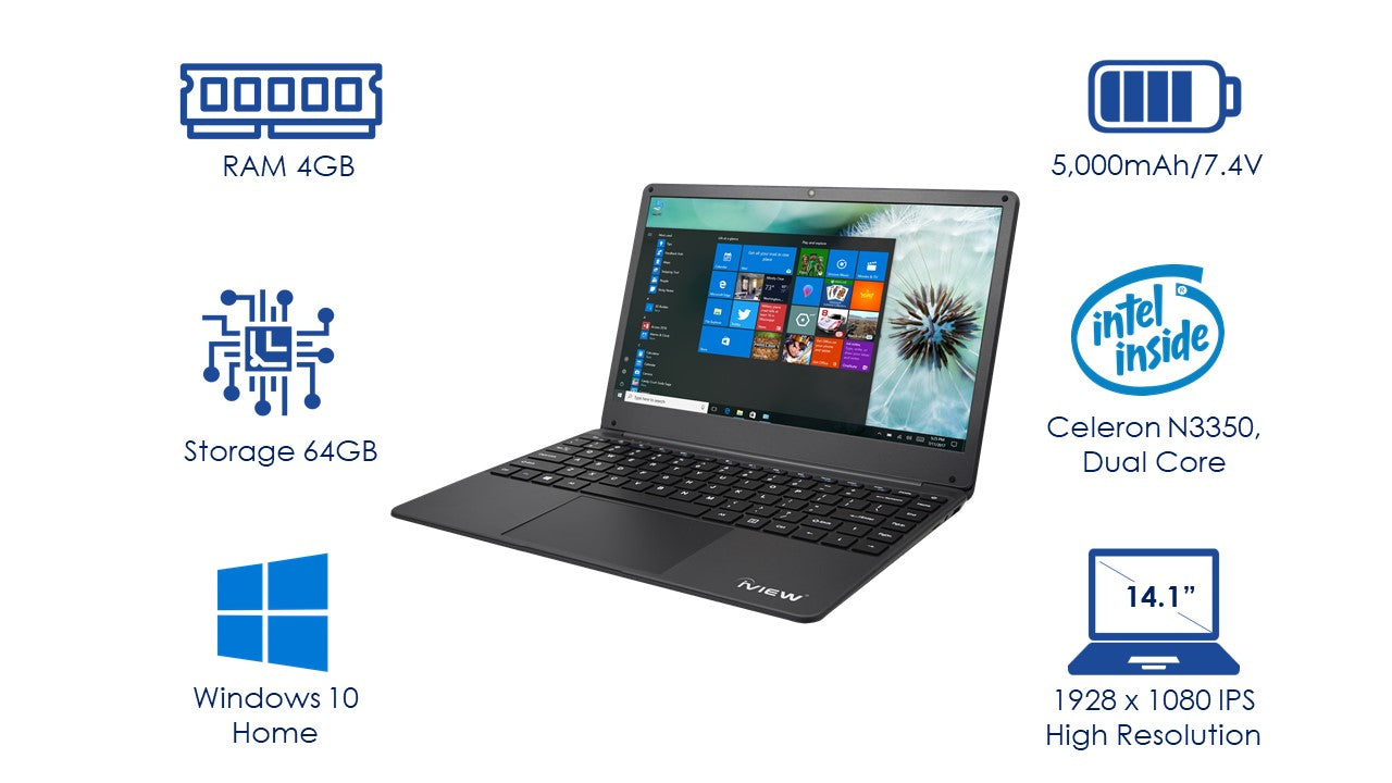 Combo Digital Memo Pad, USB Mouse & 1430NB – 14.1” 1920x 1080 IPS High Resolution, Intel Celeron N3350, 4GB/64GB Windows Laptop