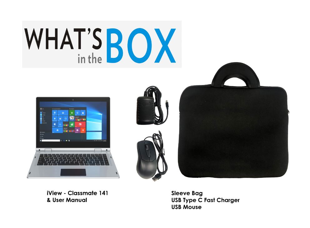 iView Classmate 141E3950 4G LTE - 14.1” 360° Touch Screen, 8GB/128GB Windows 10 Pro, 1920 x 1080 IPS High Resolution, Laptop