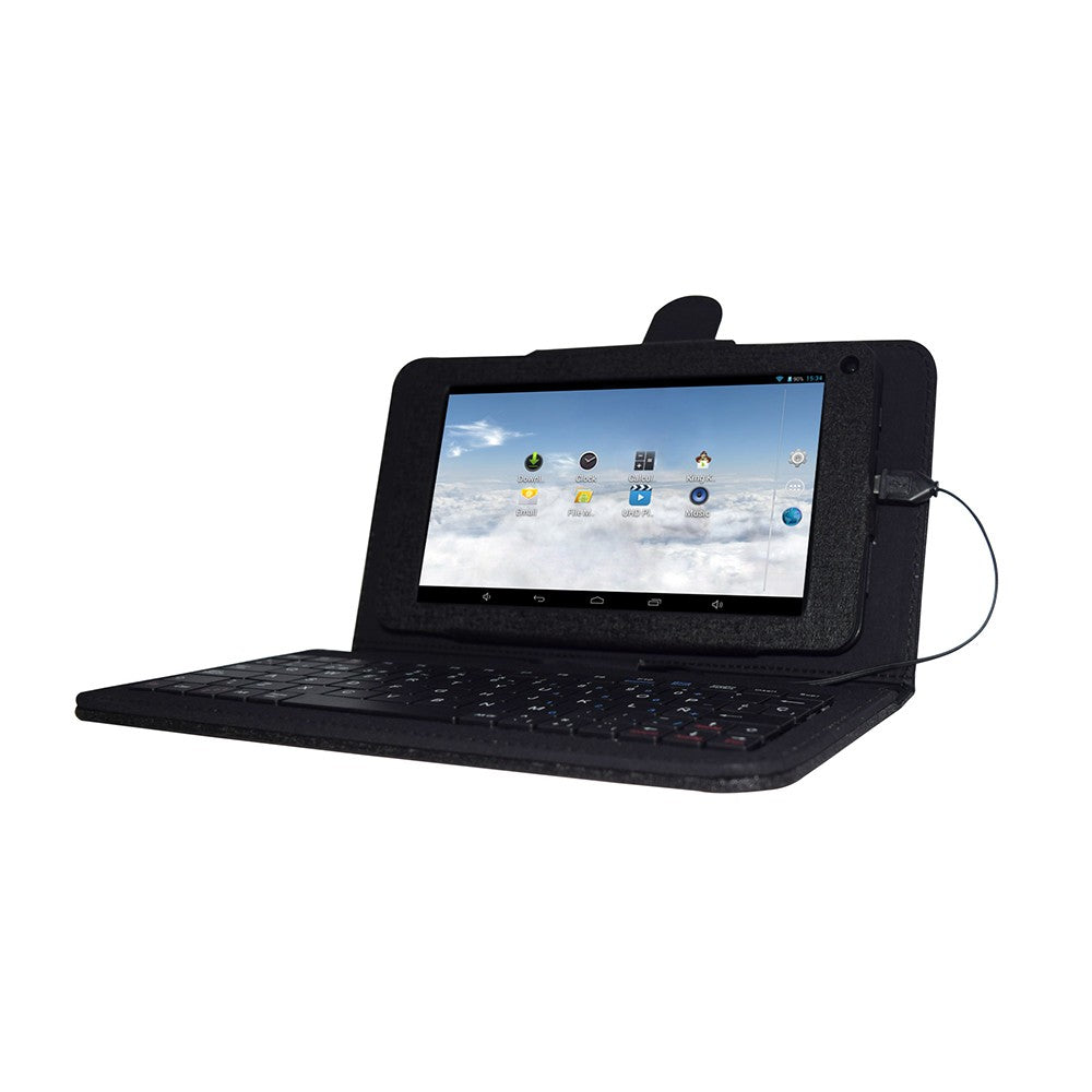 iView 733TPC-K Android tablet connected with keyboard case