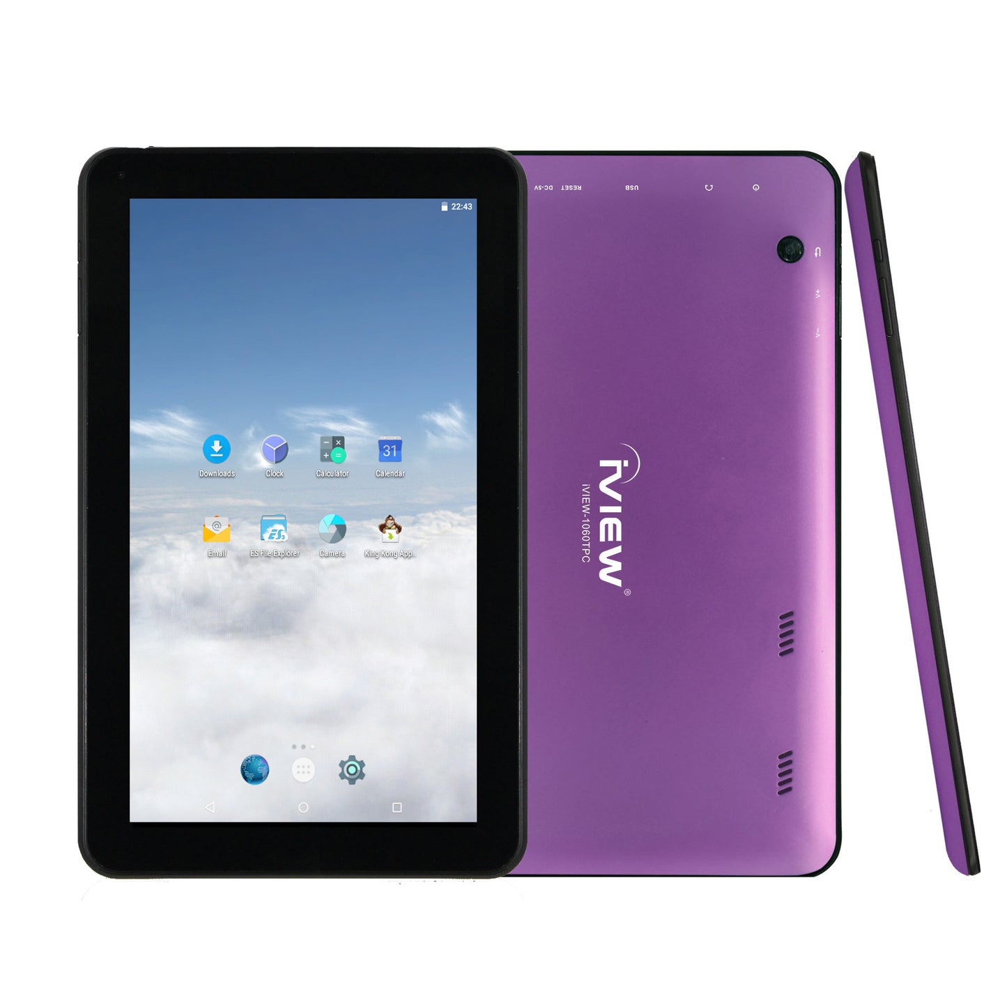 1060TPC-K 10.1" 1024 × 600 Cortex A7 Quad Core 1.3GHz, 1GB DDR3/16GB Android Tablet w/ Keyboard Case