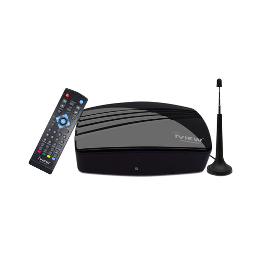 Black iView 3200STB-A Digital TV Converter Box with Remote and Antenna