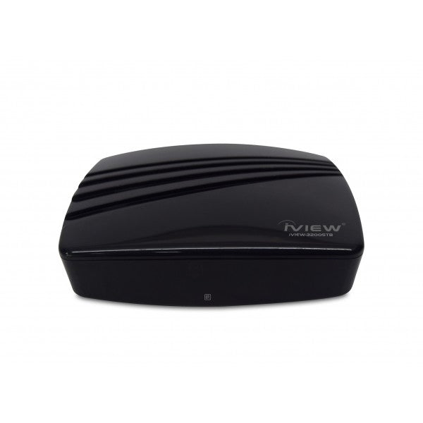 Top of iView 3200STB-A Digital Converter Box with wavy design and iView logo