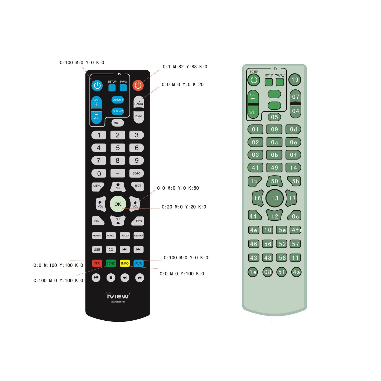 Iview 3500STBII-A Learning Remote with copying remote function