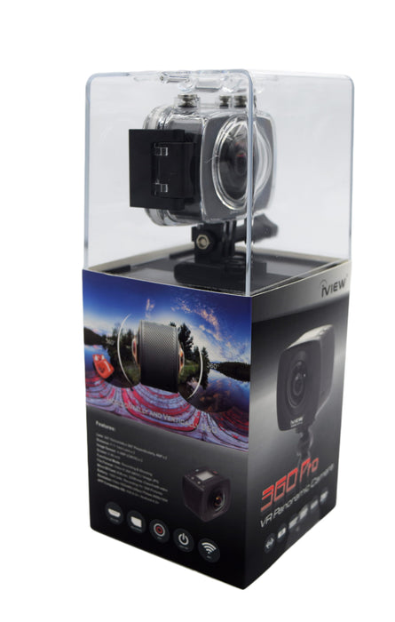 360 Pro SONY CMOS 8MP, Dual Lens, VR Panoramic 360° Camera with Tripod, Water-Proof Case, Helmet Mount and 8GB Micro SD Card