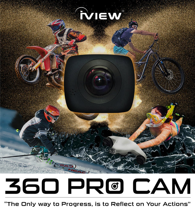 360 Pro SONY CMOS 8MP, Dual Lens, VR Panoramic 360° Camera with Tripod, Water-Proof Case, Helmet Mount and 8GB Micro SD Card