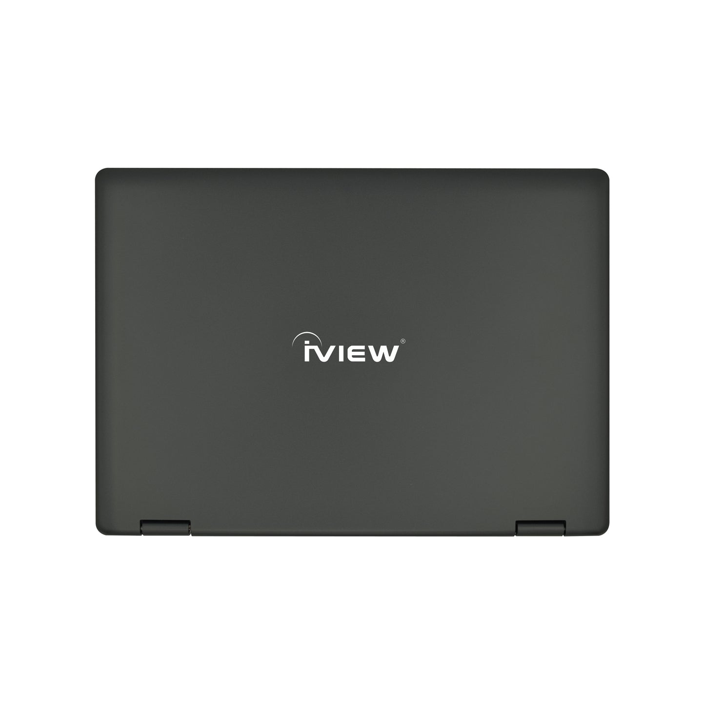 Iview Maximus IV black 11.6" 2-in-1 convertible Windows 10 laptop top view with iView logo