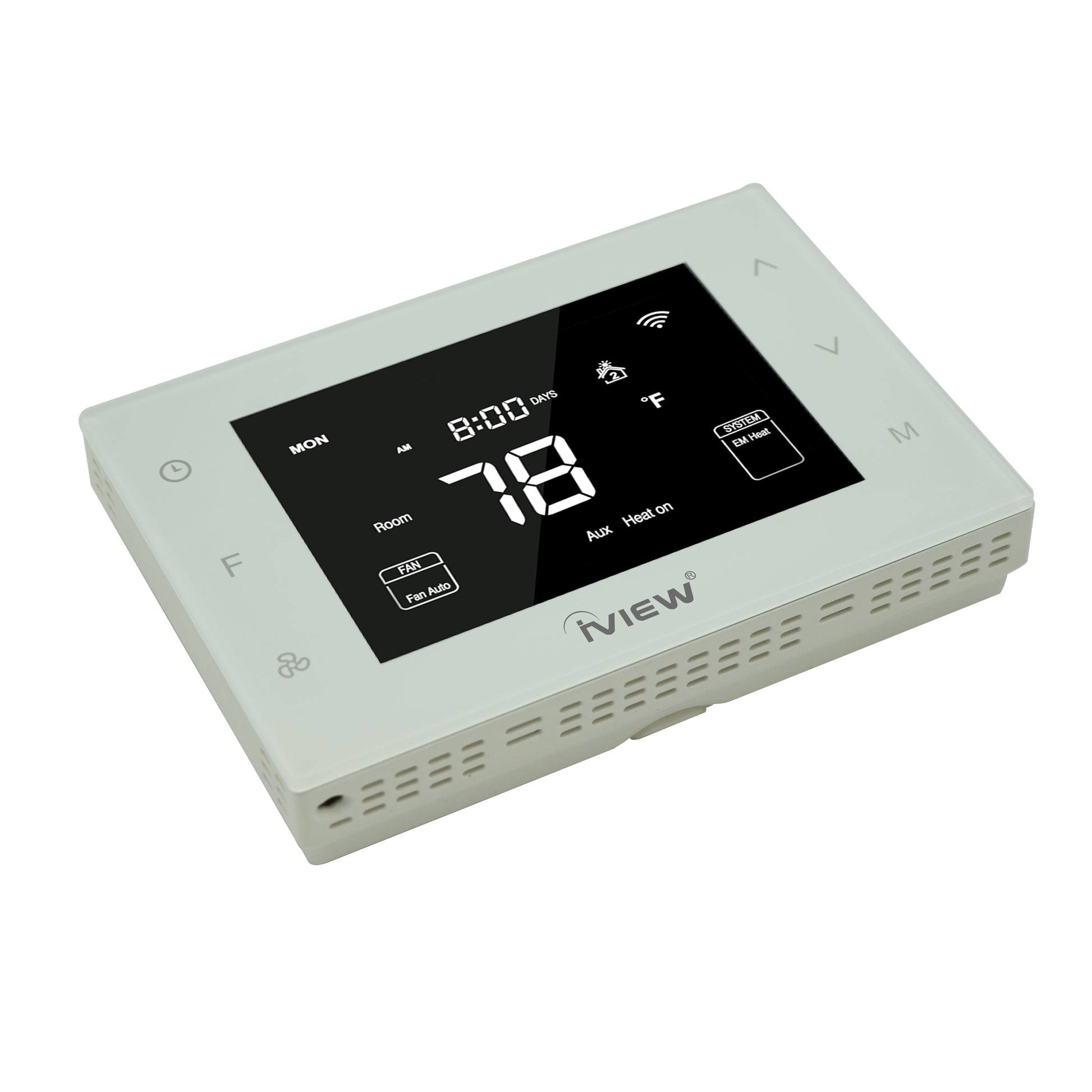 Iview white Smart Thermostat 4.3" LCD Display, NTC Thermistor Smart Thermostat with Schedule, Hold and Hold Until Modes