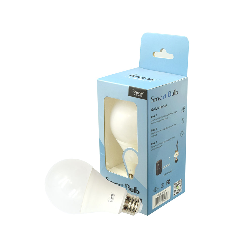 Iview ISB1000 smart dimmable light bulb with product box