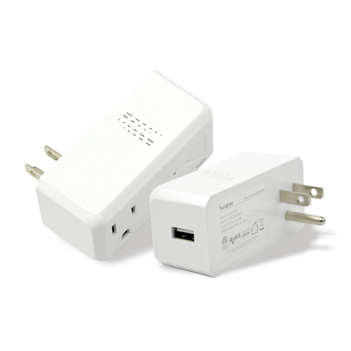 Iview ISC300 smart Wi-Fi socket with USB Port twin pack