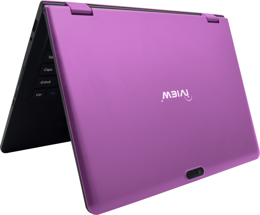 Iview Maximus II pink ultra-slim 11.6" 2-in-1 convertible laptop tent angle