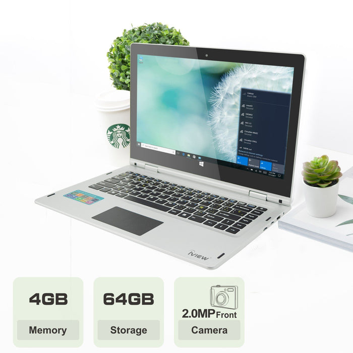 Combo Digital Memo Pad, USB Mouse & Megatron 4G LTE 360° Laptop Windows 10 Pro, 4 GB/64 GB