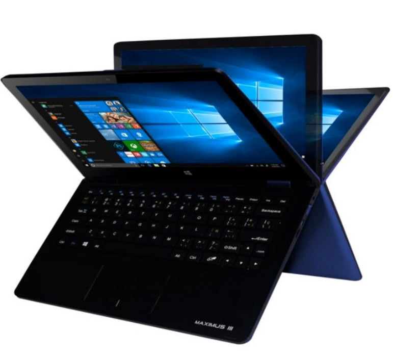 Maximus III - Affordable Ultra-Slim 11.6" Touch Screen, 1366 × 768 IPS High Resolution, Windows 10, Intel Atom Quad Core Processor, Cherry Trail Z8350 1.44GHz up to 1.92GHz, 2GB DDR3/32GB 360° Convertible Laptop - Under $300