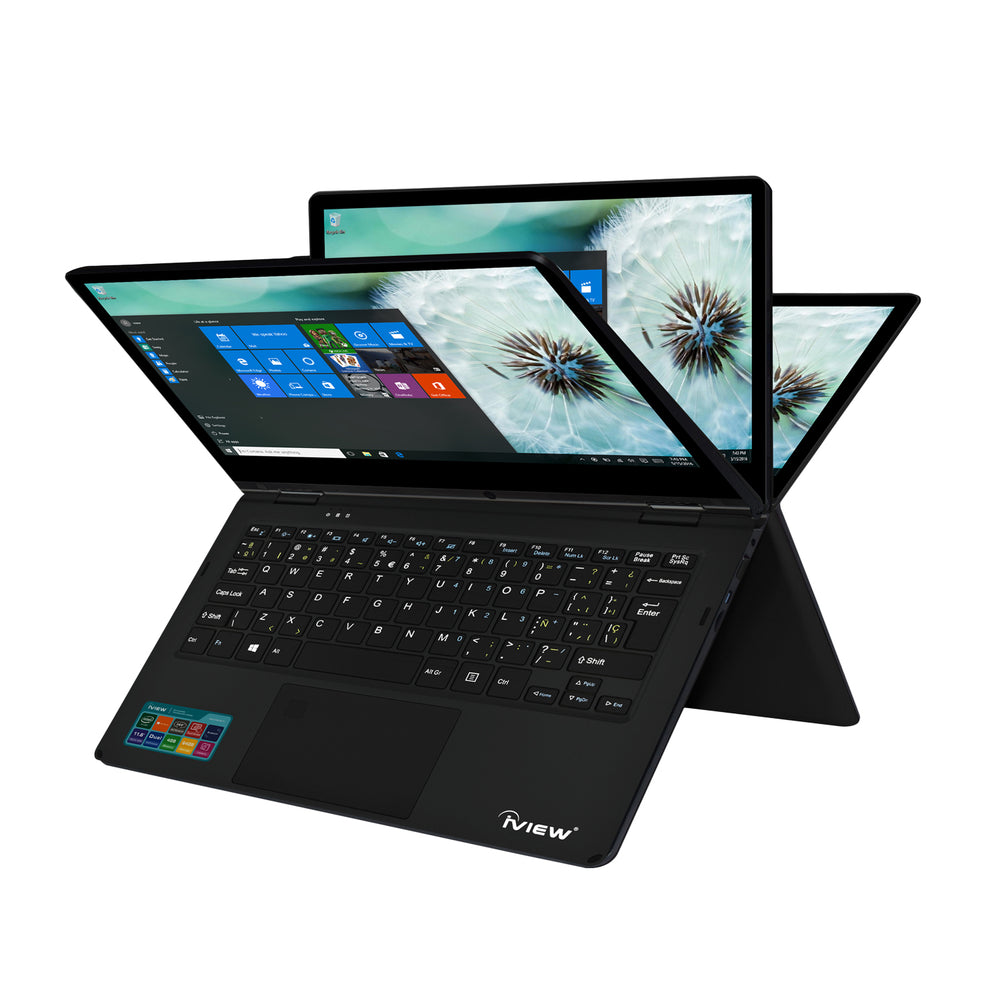 Maximus Plus - Affordable Ultra-Slim 11.6" Touch Screen, 1366 × 768 IPS High Resolution, Windows 10, Intel Atom Quad Core Processor, Cherry Trail Z8350 1.44GHz up to 1.92GHz, 2GB DDR3/32GB 360° Convertible Laptop - Under $300