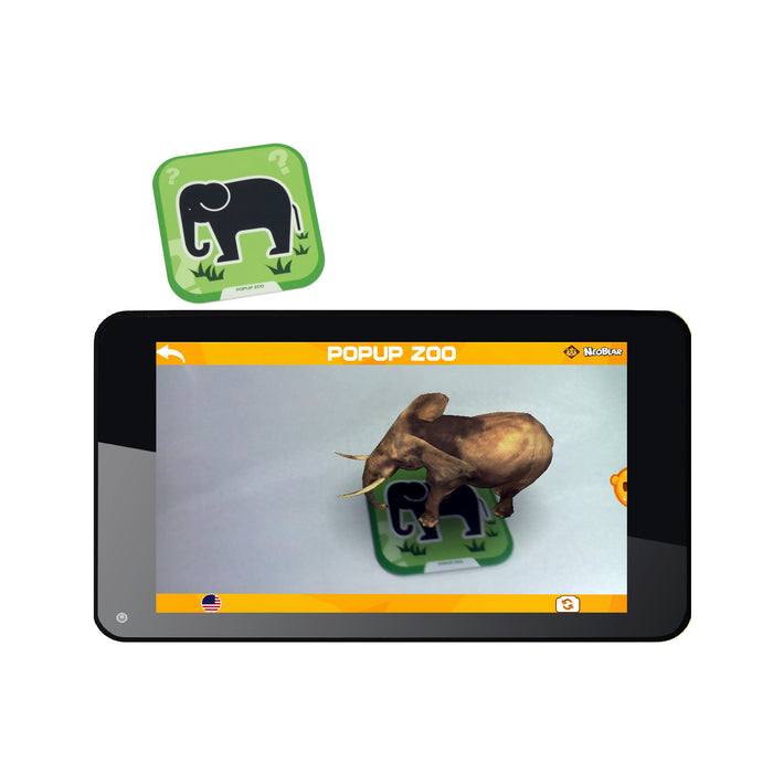 Iview 736TPC and Popup Zoo 4D interactive elephant flashcard