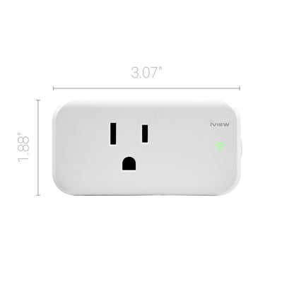 Iview ISC100 smart Wi-Fi socket dimensions 3.07" x 1.88"