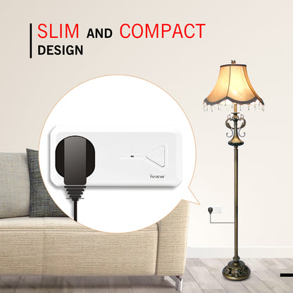 Slim and Compact design - Lamp in living room connected to ISC300 Smart Socket