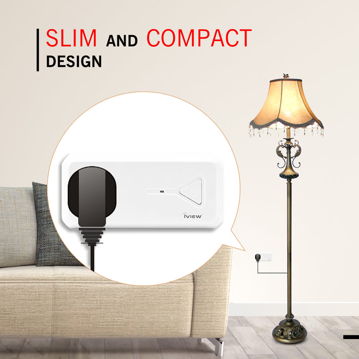 Slim and Compact design - Lamp in living room connected to ISC300 Smart Socket