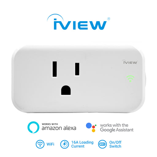 Iview ISC100 smart Wi-Fi socket, works with Amazon Alexa and Google Assistant, 16A load current, on-off switch