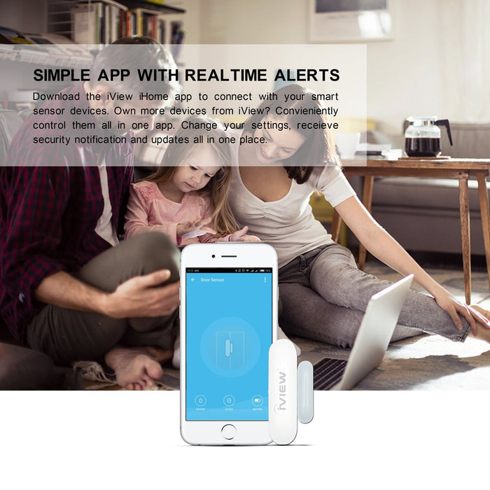 Iview S100 Smart Door and Window Sensor Simple App with Real Time Alerts